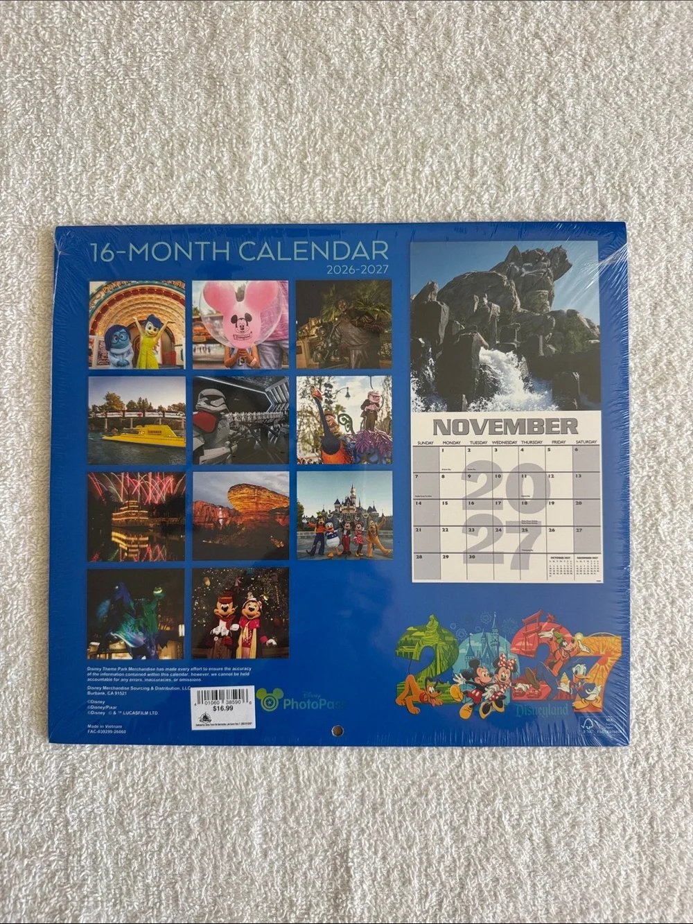 Disney Disneyland Resort 2026-2027 Calendar - Blue with Classic Characters